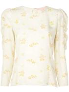 Brock Collection Floral Sleeve Detail Shirt - Neutrals