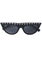 Valentino Eyewear Studded Sunglasses - Black