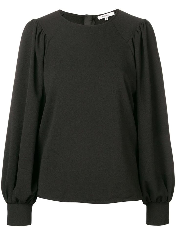 Ganni Round Neck Blouse - Black