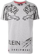 Plein Sport - Tiger Print T-shirt - Men - Cotton - Xl, Grey, Cotton