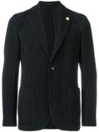 Lardini Striped Suit Jacket - Black