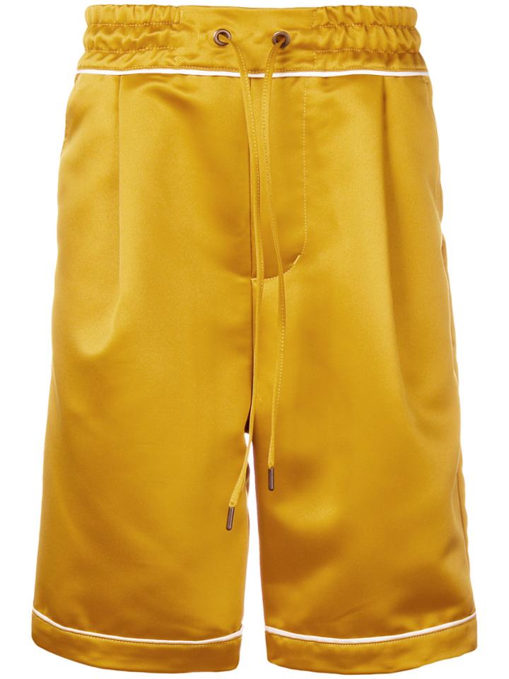 Drôle De Monsieur Satin Shorts - Yellow & Orange