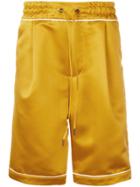 Drôle De Monsieur Satin Shorts - Yellow & Orange
