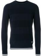 Emporio Armani Wide Stripe Sweater - Blue