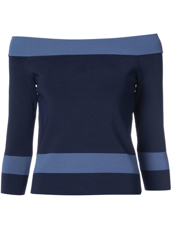 Jonathan Simkhai Off The Shoulder Striped Top - Blue