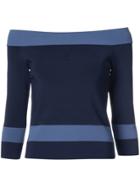 Jonathan Simkhai Off The Shoulder Striped Top - Blue