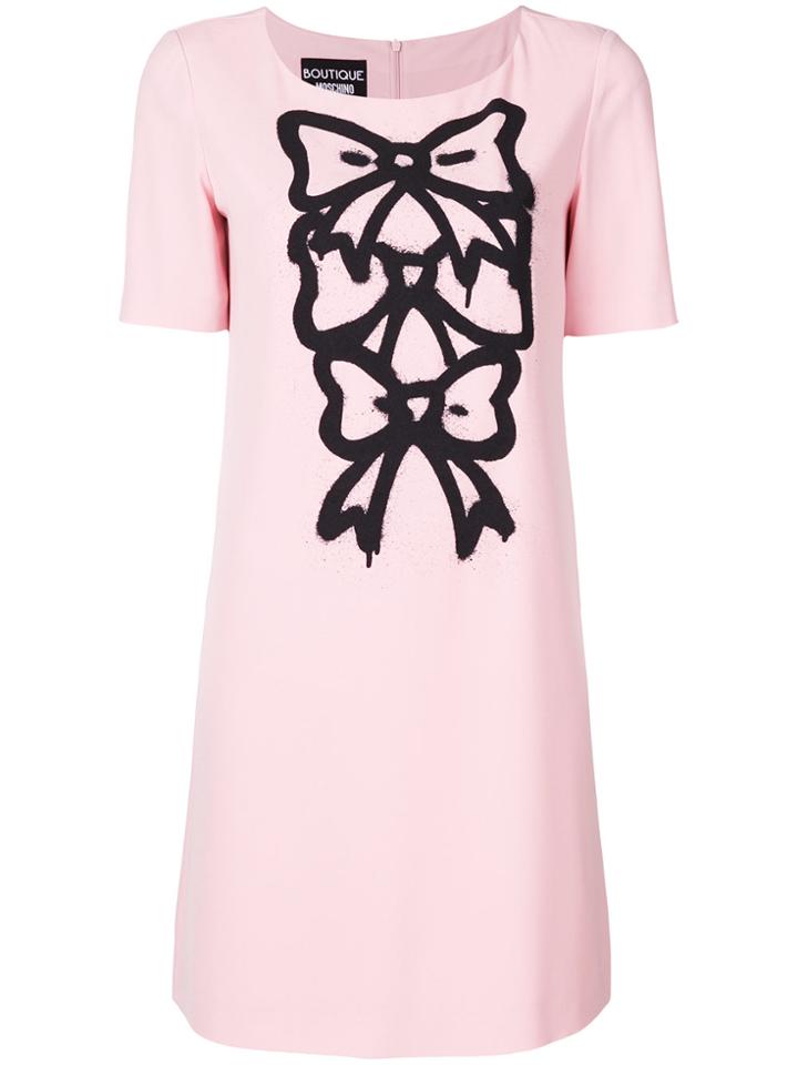 Boutique Moschino Printed T-shirt Dress - Pink & Purple