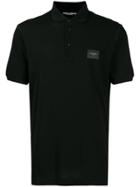 Dolce & Gabbana Logo Plaque Polo Shirt - Black