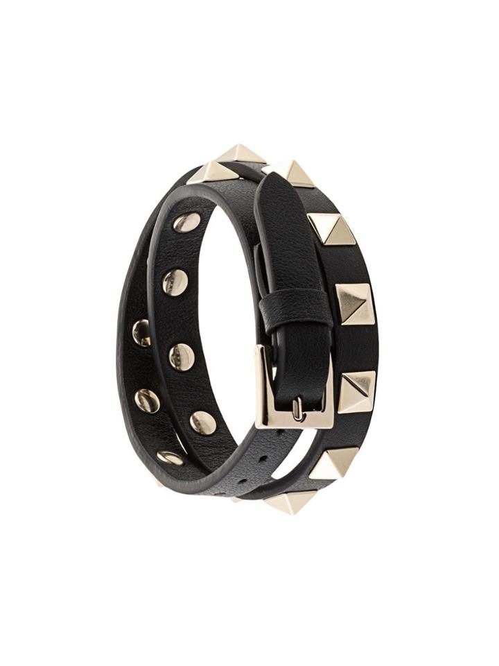 Valentino Valentino Garavani Rockstud Wrap-around Bracelet - Black