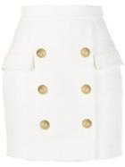 Balmain X Julian Fashion Tweed Mini Skirt - White