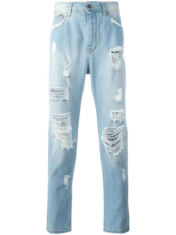 Iceberg Ripped Slim-fit Jeans, Men's, Size: 29, Blue, Cotton
