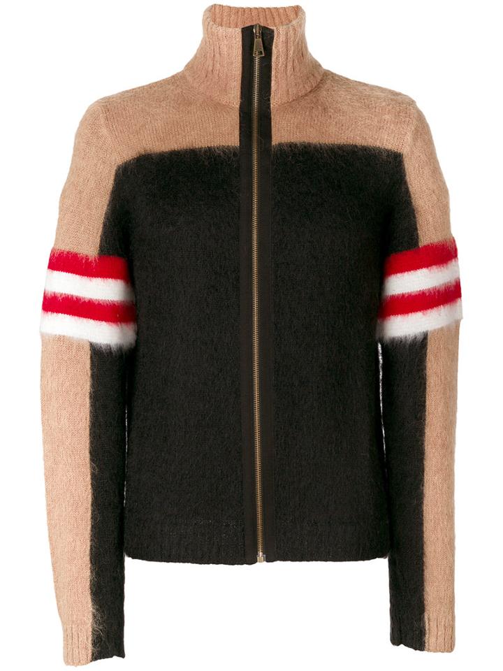 No21 - Colour Block Zip Up Cardigan - Men - Polyamide/mohair/wool/virgin Wool - 50, Black, Polyamide/mohair/wool/virgin Wool