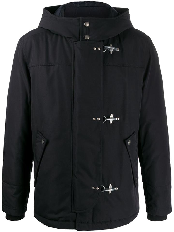 Fay Hooded Waterproof Short Jacket - Black