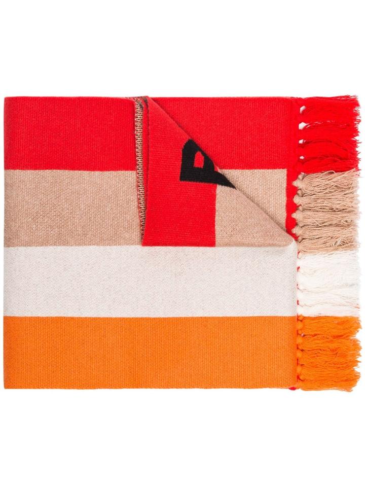 Burberry Cashmere Logo Scarf - Orange