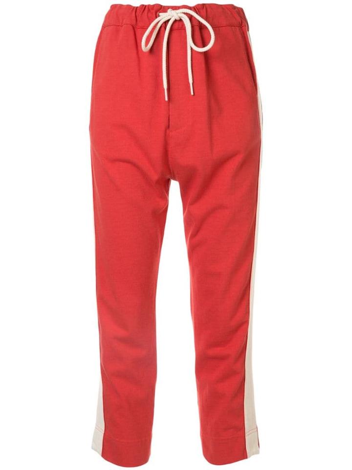 Bassike Cropped Track Pants - Red