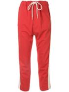 Bassike Cropped Track Pants - Red