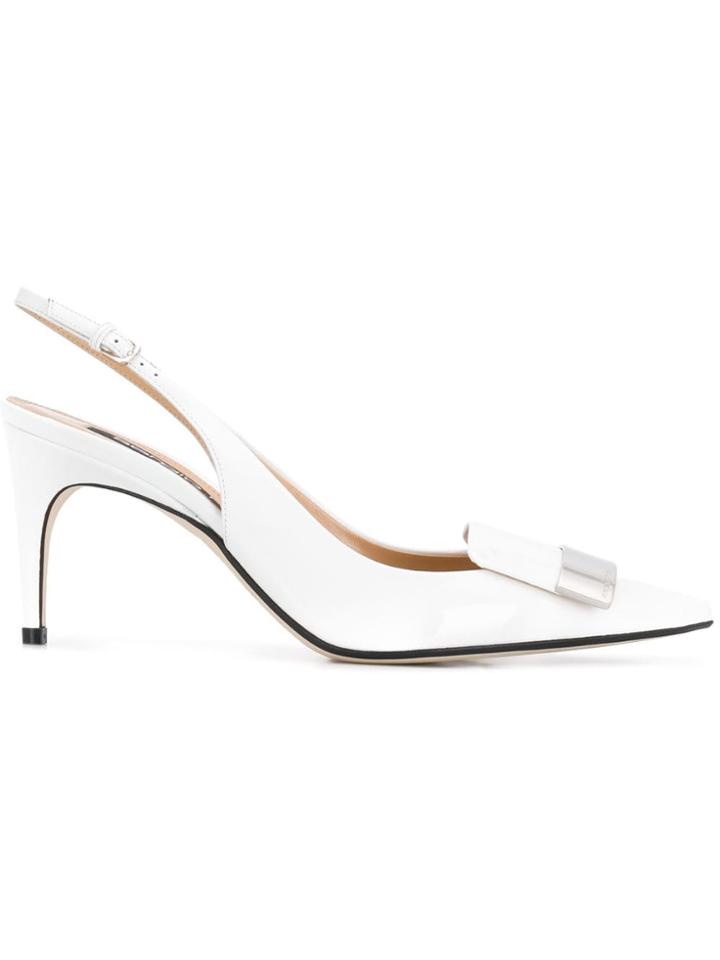 Sergio Rossi Plaque-embellished Pumps - White