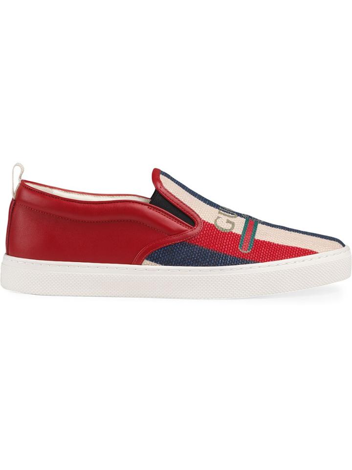 Gucci Gucci Logo Sylvie Slip-on Sneakers - Red