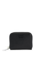 Prada Logo Plaque Zip-around Purse - Black