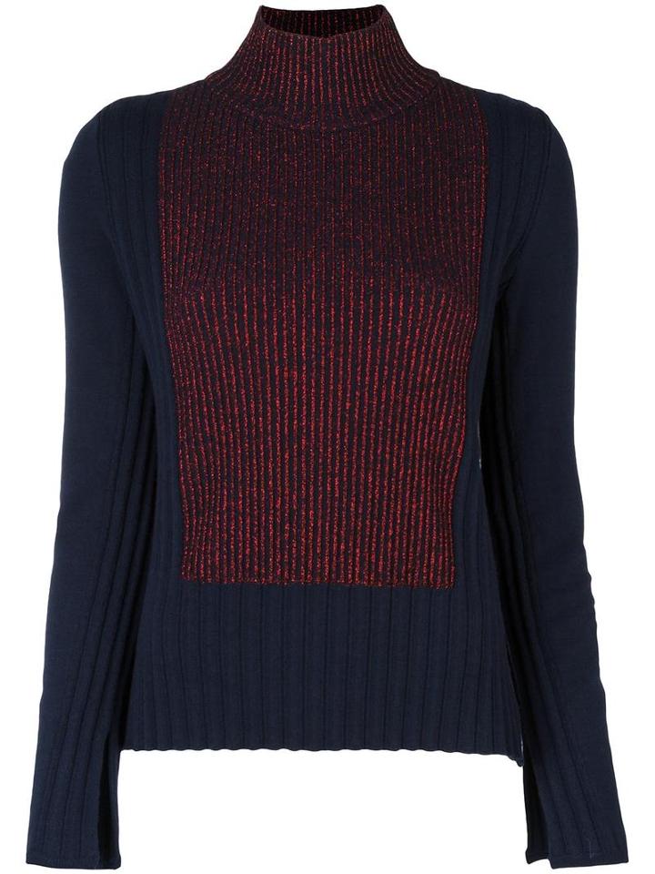 Cédric Charlier Ribbed Jumper, Women's, Size: 40, Blue, Polyamide/polyester/rayon/virgin Wool