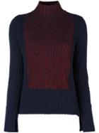 Cédric Charlier Ribbed Jumper, Women's, Size: 40, Blue, Polyamide/polyester/rayon/virgin Wool