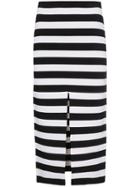Proenza Schouler Striped Slit Skirt - Black