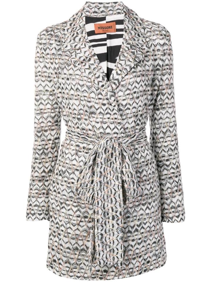 Missoni Zig-zag Belted Coat - Black