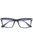 Gucci Eyewear Embossed Titanium Square Glasses, Grey, Acetate/titanium