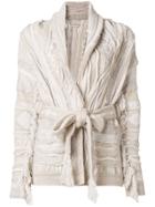 Laneus Chunky Knit Cardi-coat - Nude & Neutrals