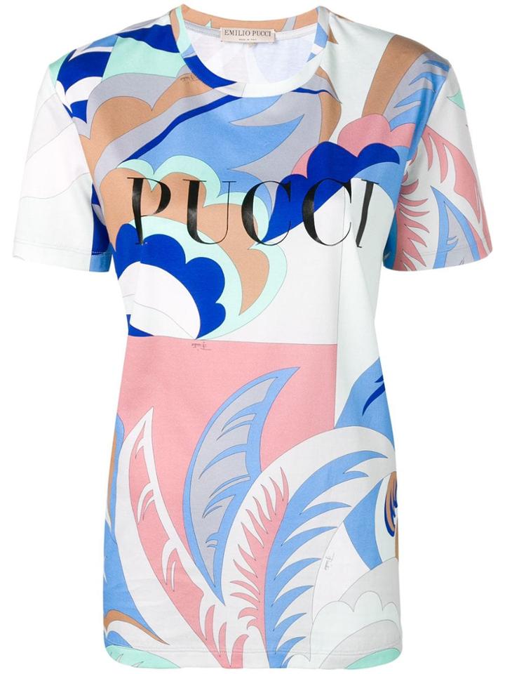 Emilio Pucci Abstract Print Logo T-shirt - White