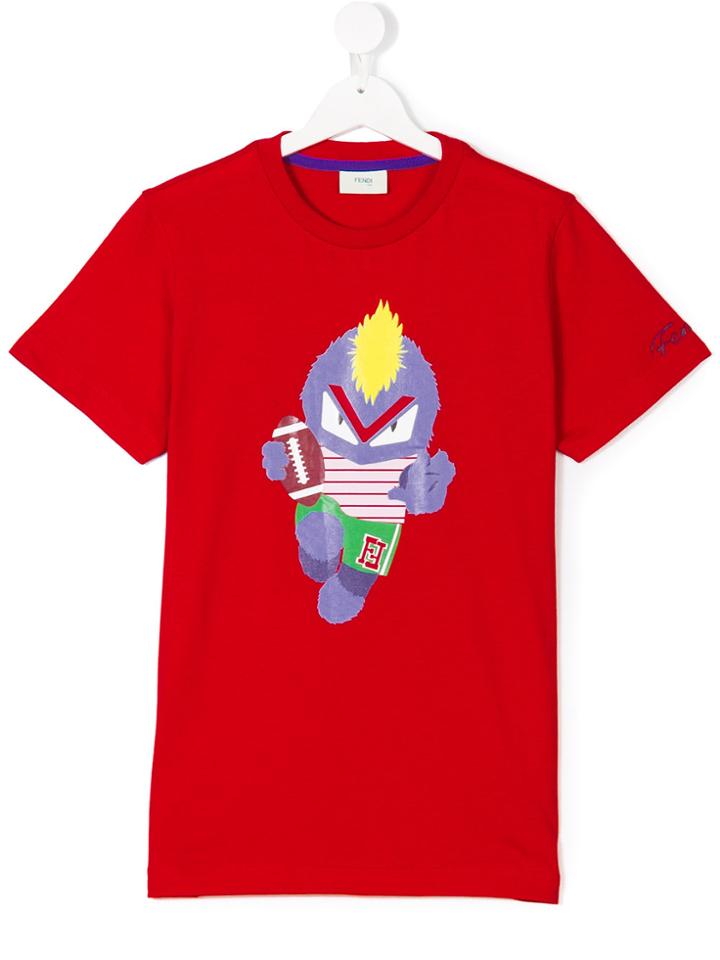 Fendi Kids Fendirumi Rugby T-shirt - Red
