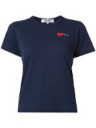 Comme Des Garçons Play Embroidered Heart T-shirt, Women's, Size: Xs, Blue, Cotton