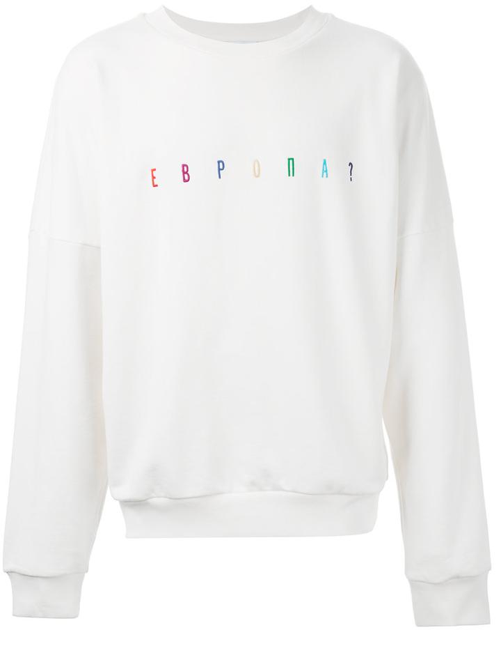 Gosha Rubchinskiy - Multicoloured Embroidered Logo Sweatshirt - Men - Cotton - M, White, Cotton