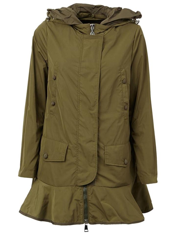 Moncler 'chevaine' Hooded Coat, Women's, Size: 1, Green, Polyester