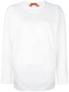 No21 Long Rear Sweatshirt, Women's, Size: 40, White, Cotton