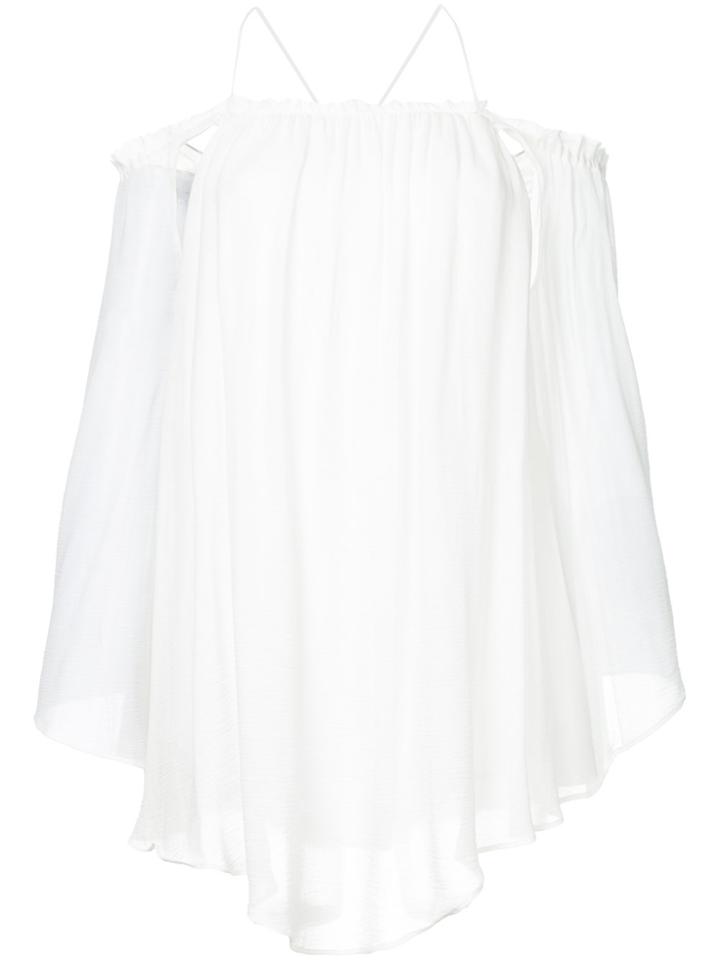 Cult Gaia Draped Cold Shoulder Blouse - White