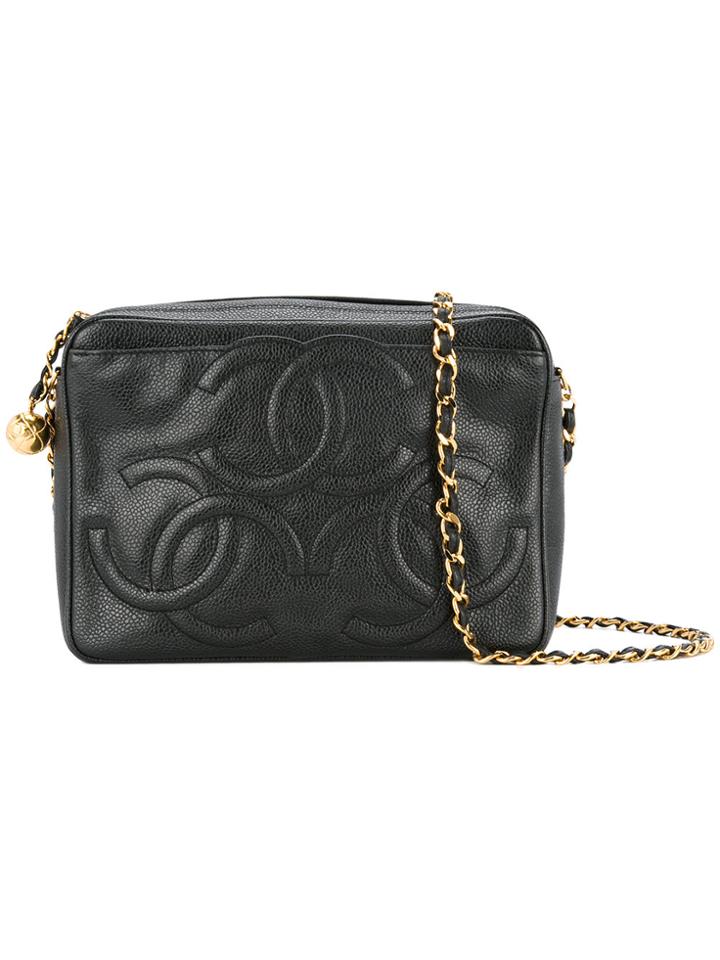 Chanel Vintage Triple Cc Chain Shoulder Bag - Black