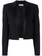 Saint Laurent 'iconic Le Smoking 80's Spencer' Jacket, Women's, Size: 38, Black, Wool/viscose/silk/cotton