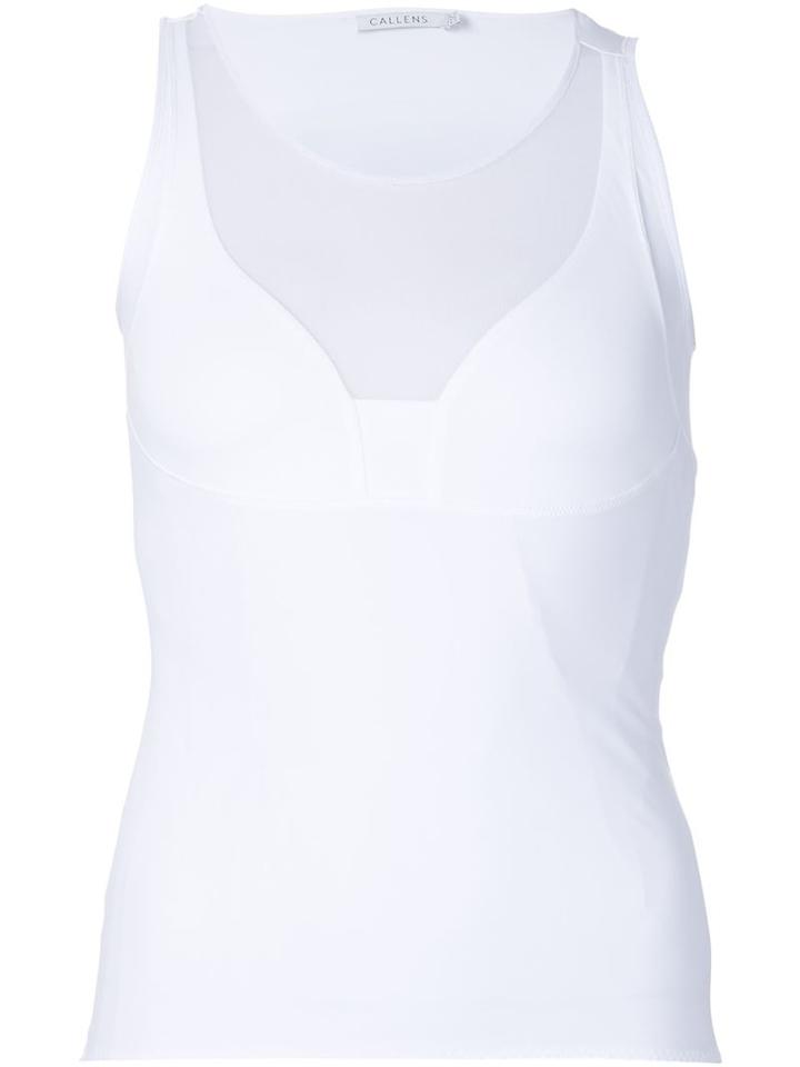 Callens Sheer Panel Tank, Women's, Size: Medium, White, Polyamide