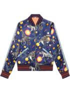 Gucci Space Animals Print Bomber Jacket - Blue