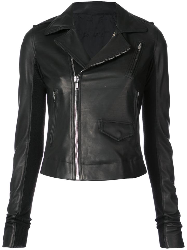 Rick Owens Zipped Biker Jacket - Black