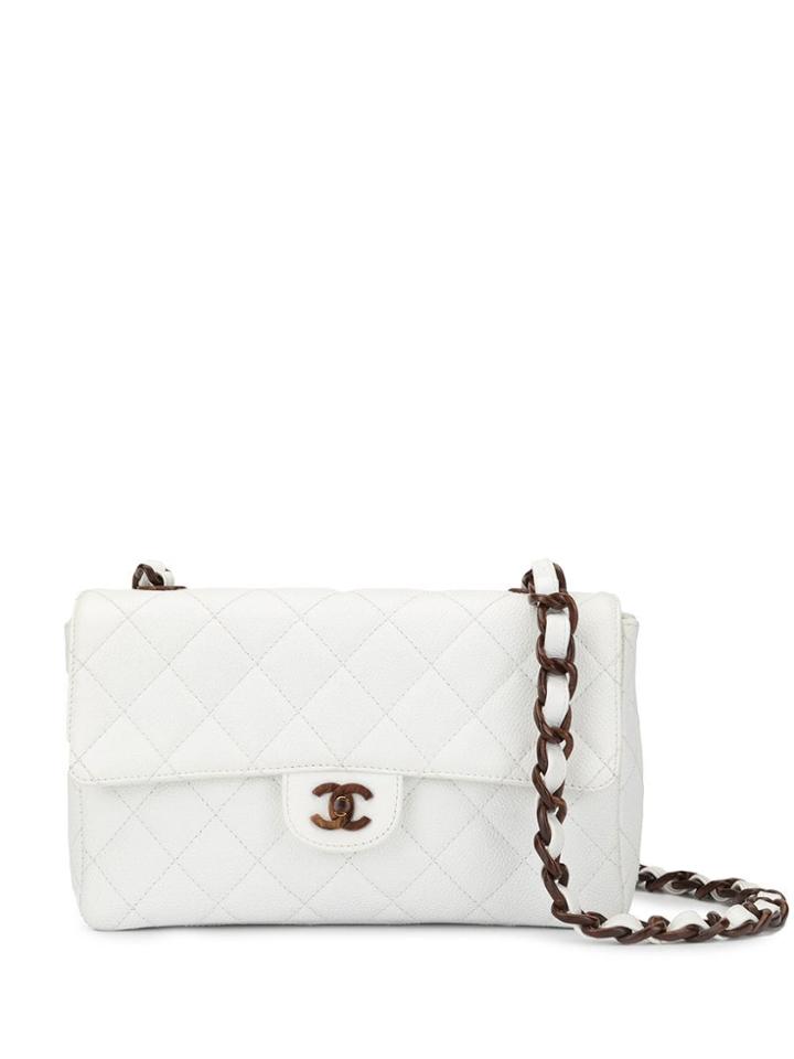Chanel Pre-owned Flap Chain Shoulder Bag - White