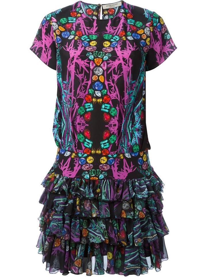 Piccione. Piccione Jewel Print Ruffle Dress