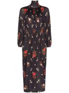 Simone Rocha Floral Embroidered Midi Dress - Multicoloured