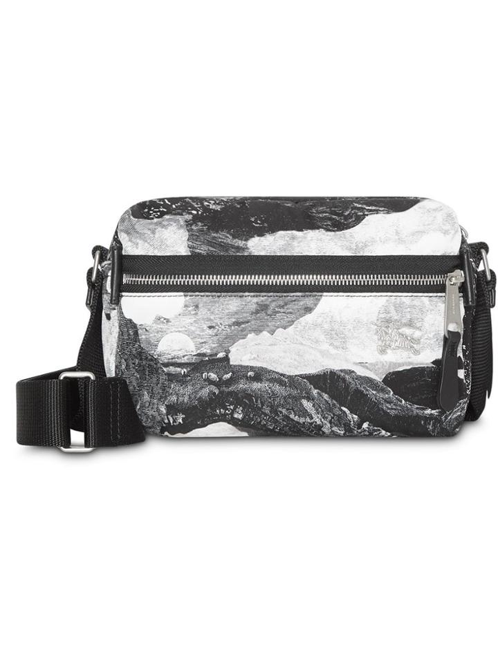 Burberry Ekd Dreamscape Print Aviator Nylon Crossbody Bag - Black