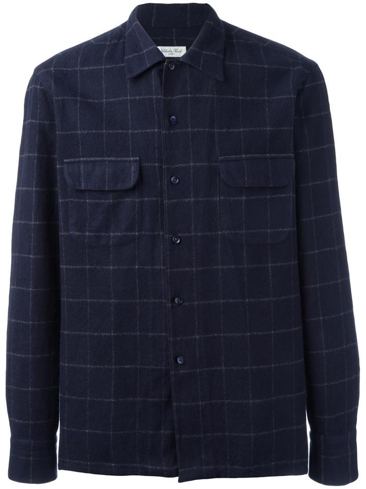 Salvatore Piccolo Checked Shirt, Men's, Size: 41, Blue, Cotton