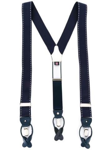 Albert Thurston Stitching Detail Braces, Men's, Blue, Elastodiene