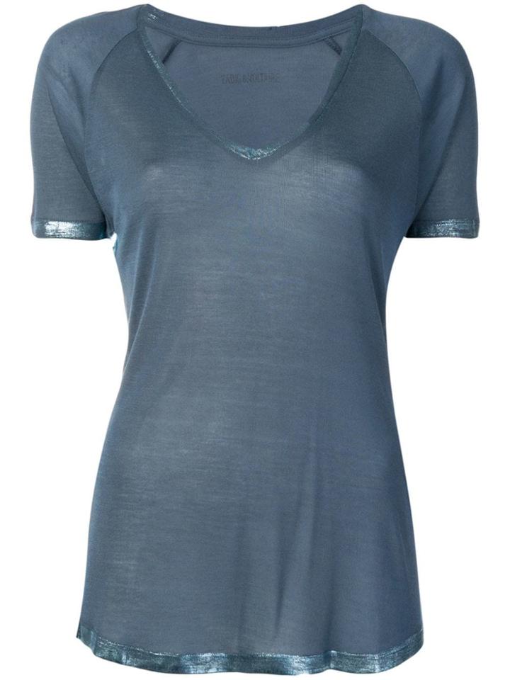 Zadig & Voltaire Sheen Trim Top - Blue