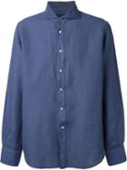 Lardini Dotted Shirt, Men's, Size: 39, Blue, Cotton