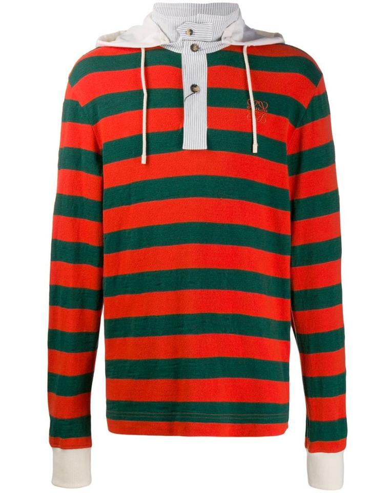 Loewe Contrast Hood Striped Jumper - Orange